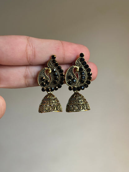 Stone Studded Mor Jhumki
