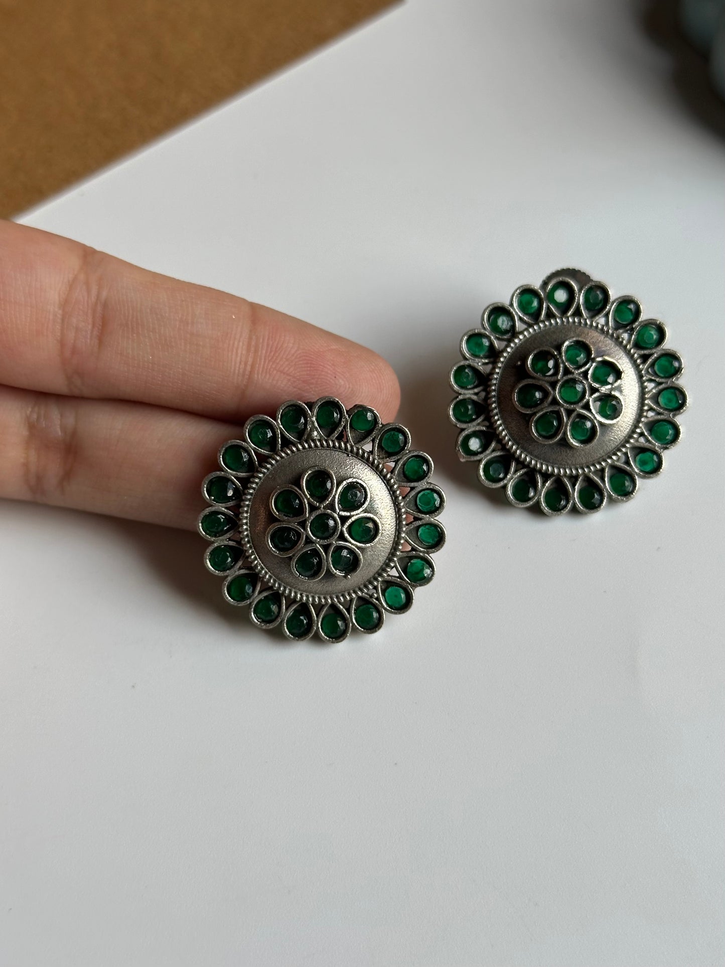 Round Floral Stud