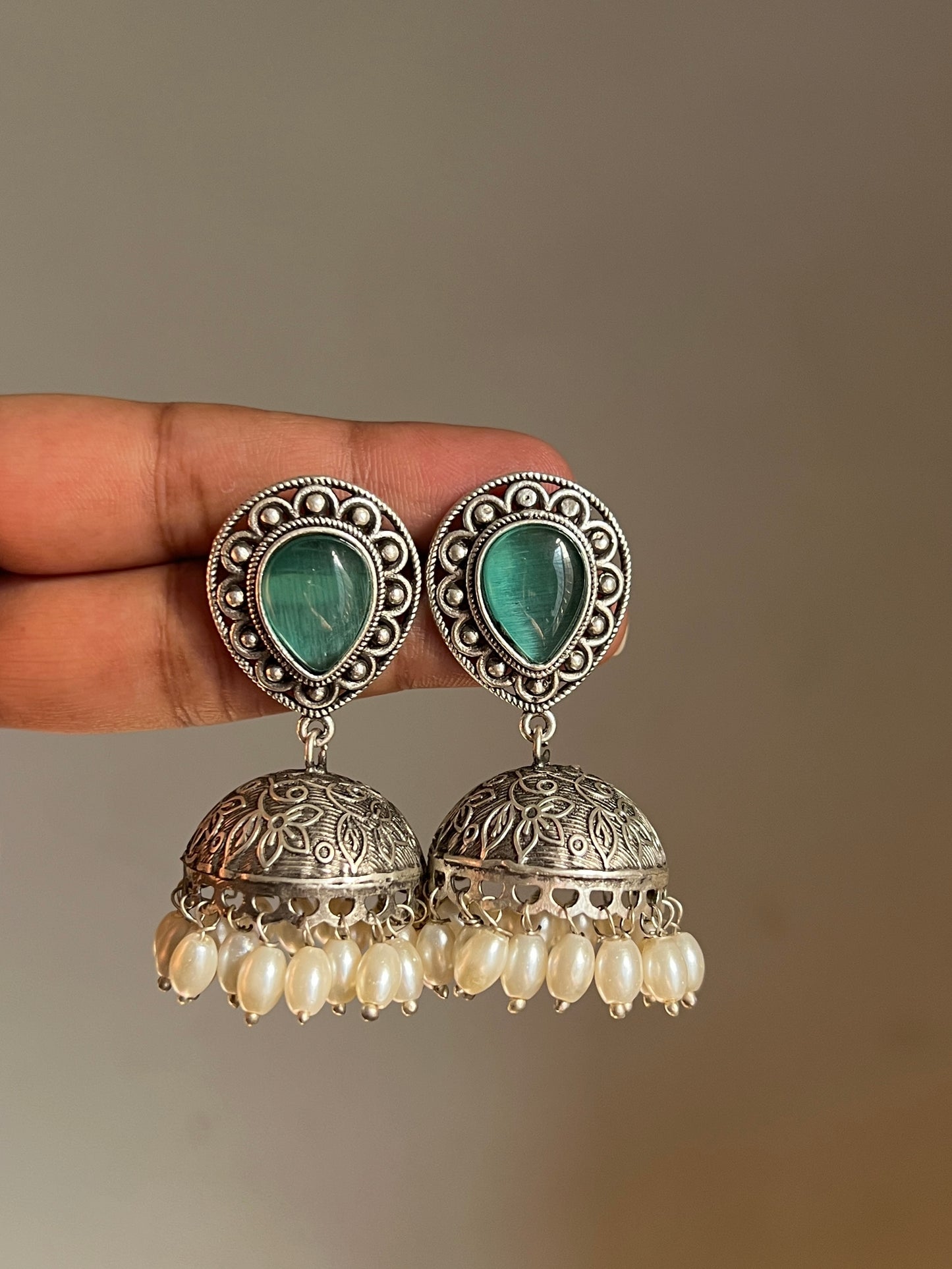 Brass Stone Jhumki