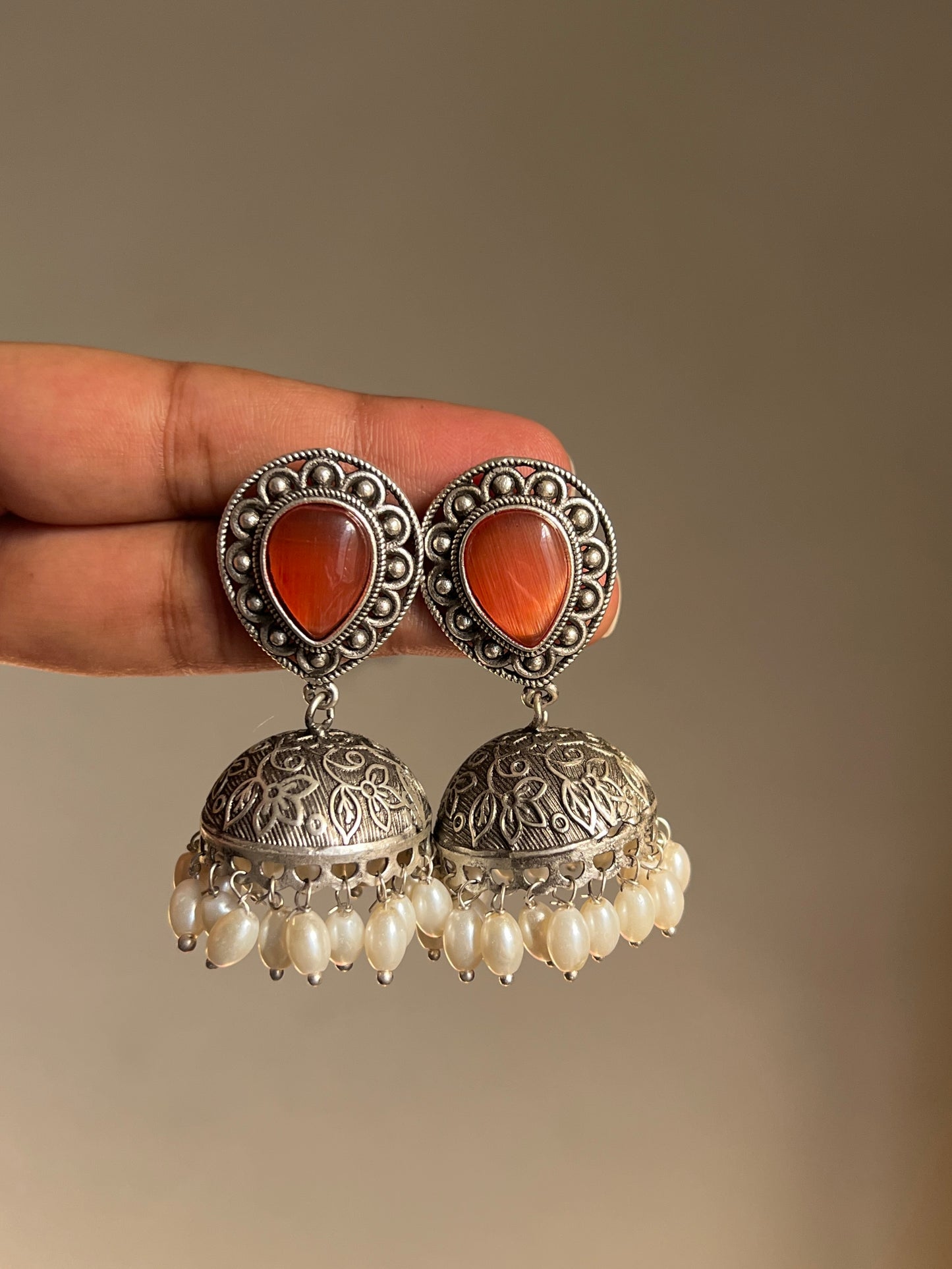 Brass Stone Jhumki
