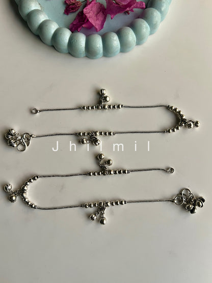 Minimal beaded Ghungroo Pazaib