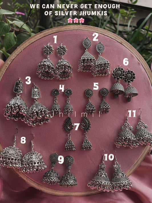 Silver Jhumkis