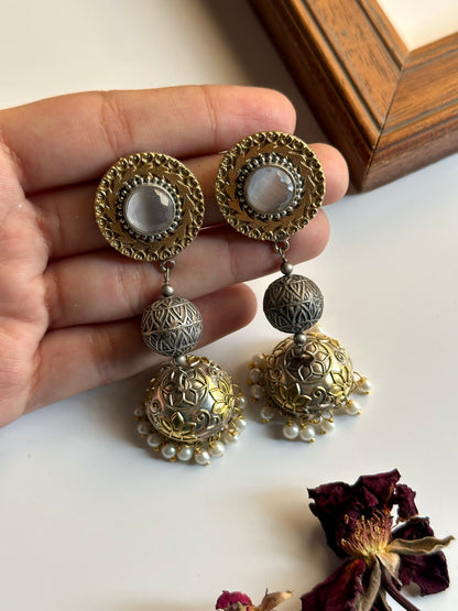 Round Dual Tone Jhumki