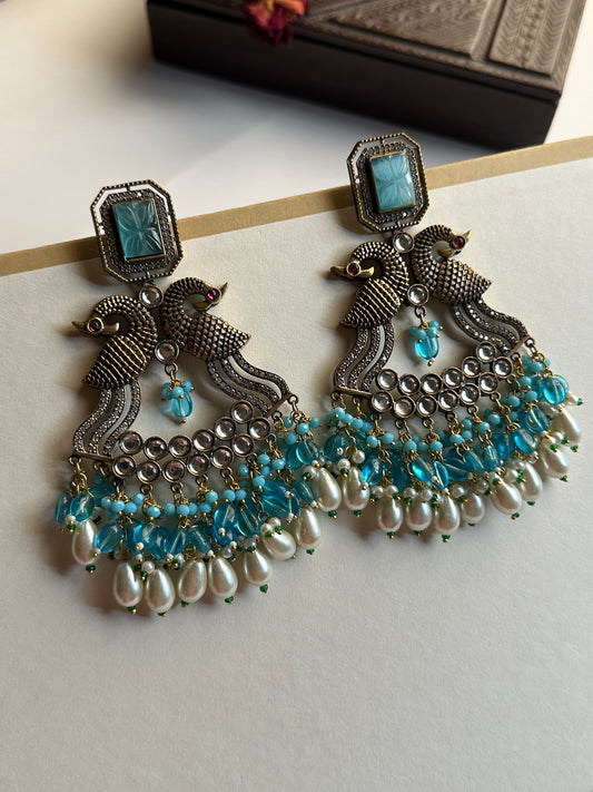 Peacock Chandelier Earrings