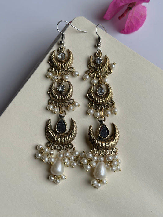 Teen Chand Earrings
