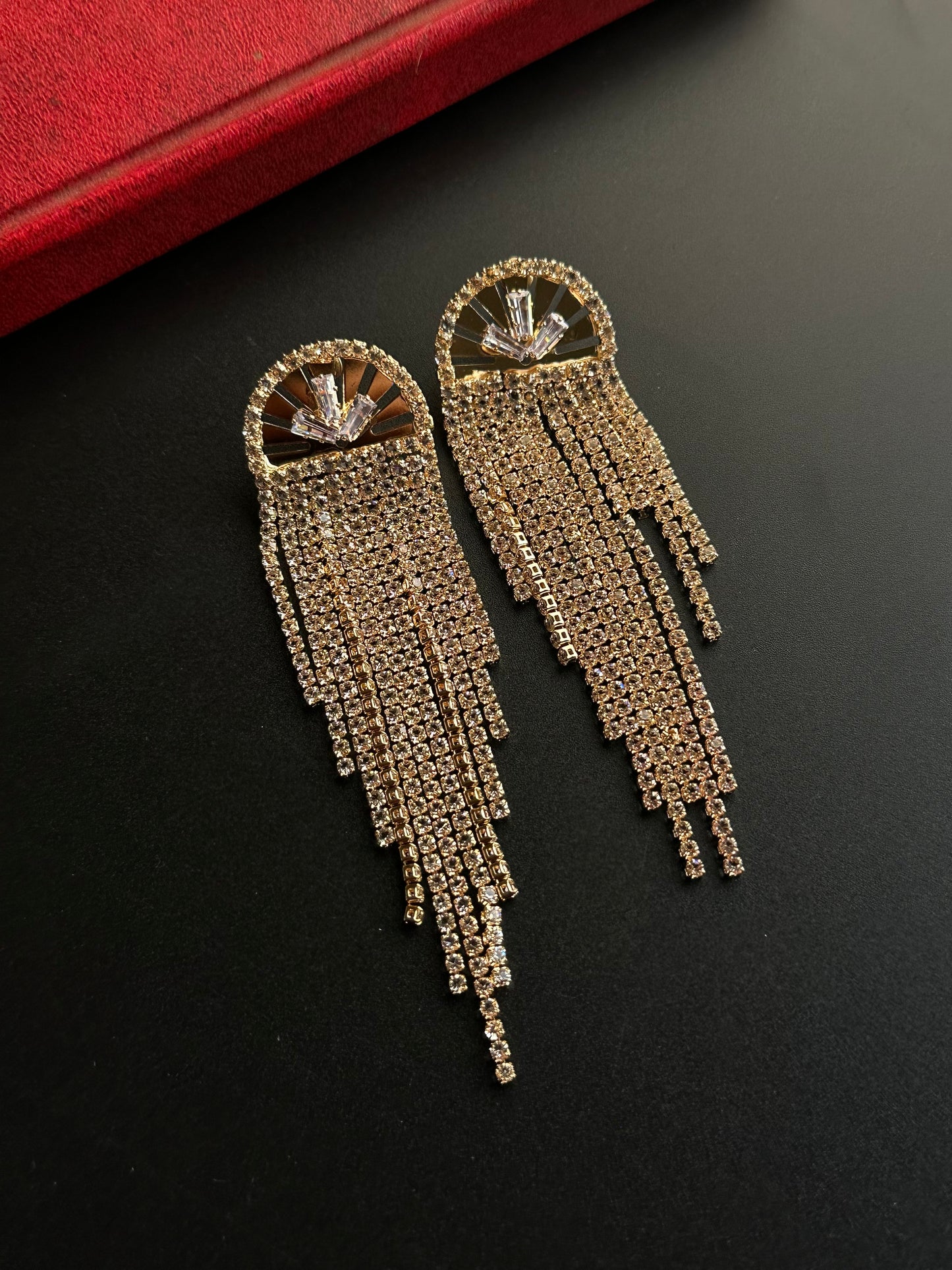 Golden Crystal Danglers