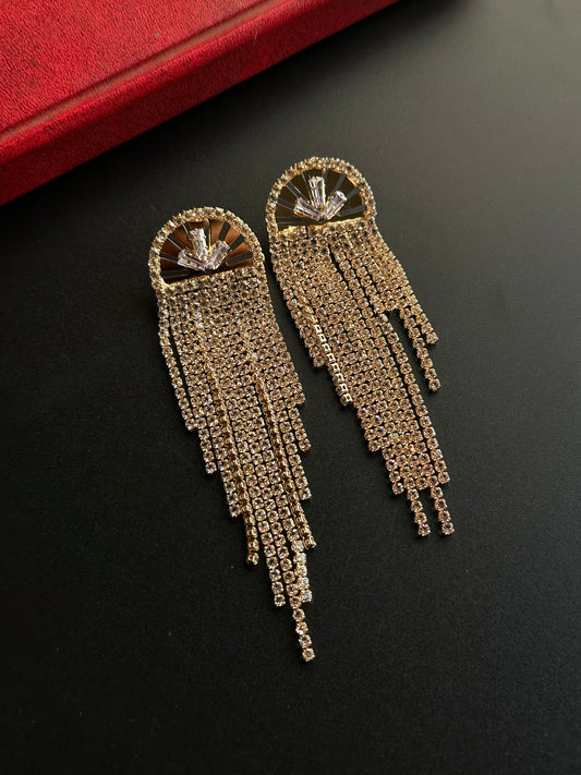 Golden Crystal Danglers