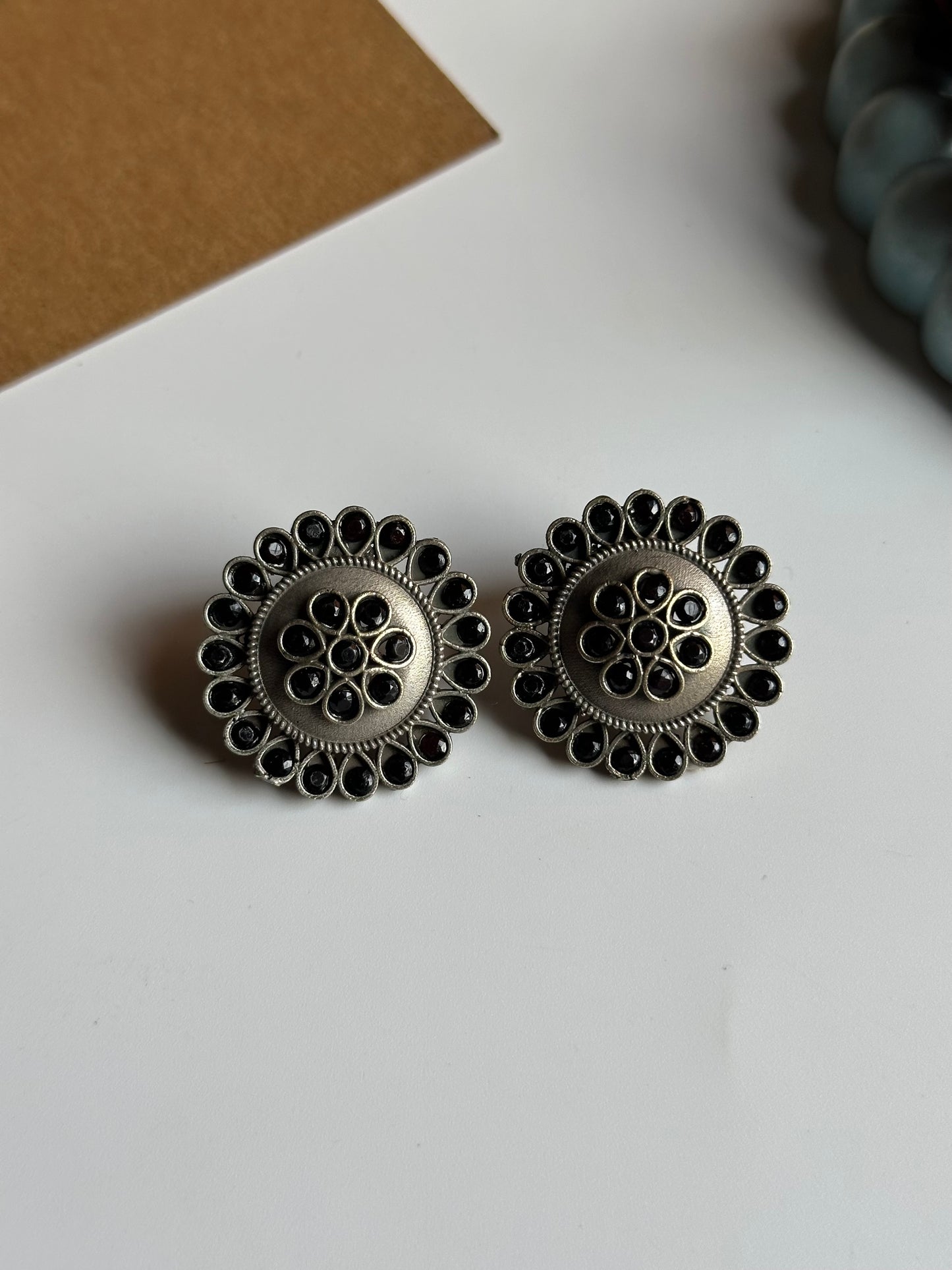Round Floral Stud