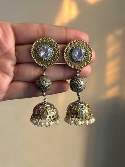 Round Dual Tone Jhumki