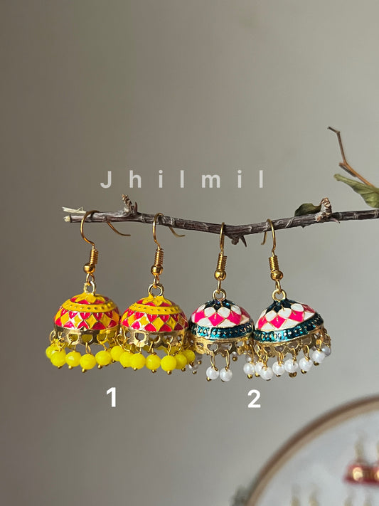 Daily Wear Meenakari Jhumkis