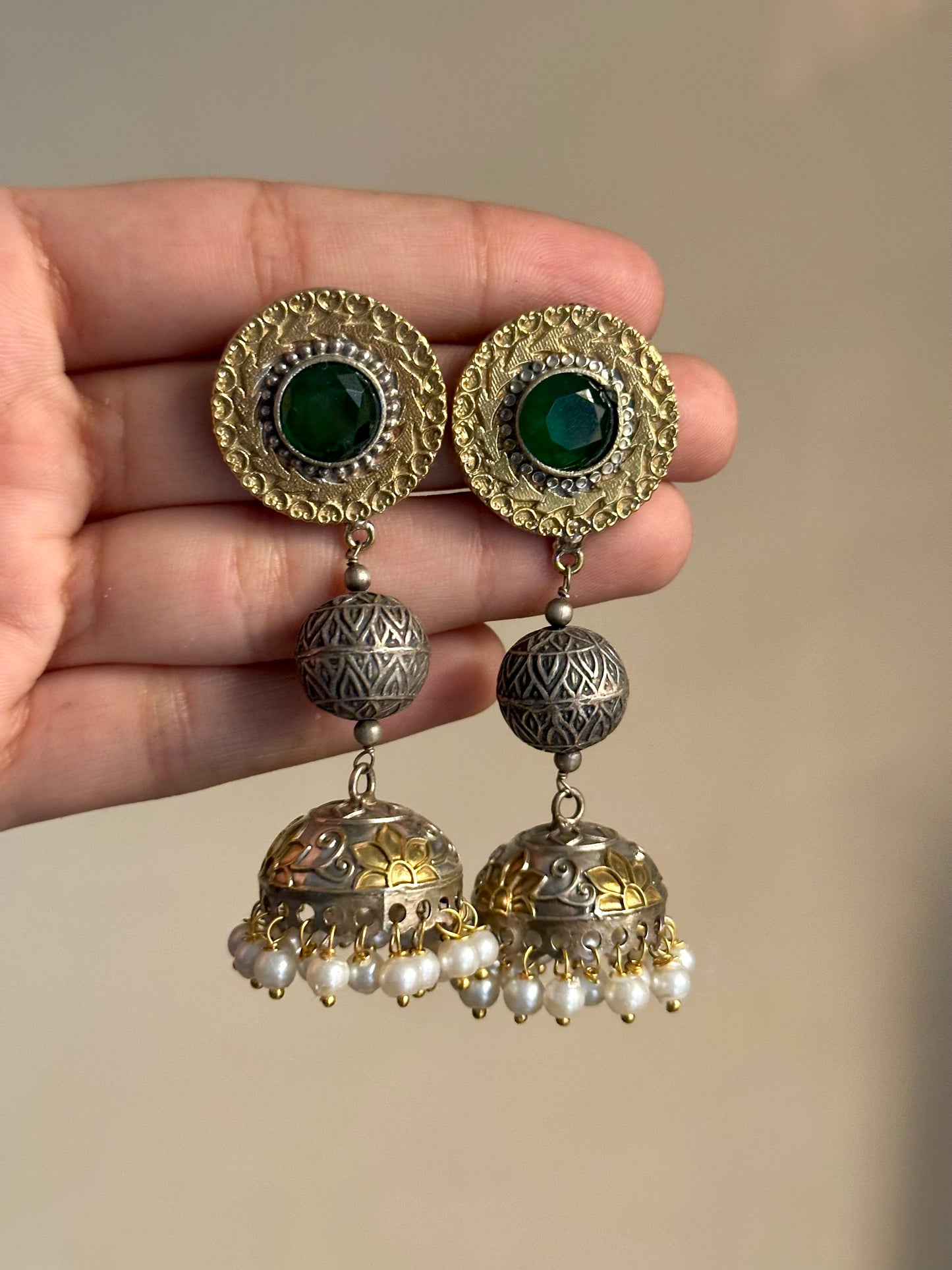 Round Dual Tone Jhumki