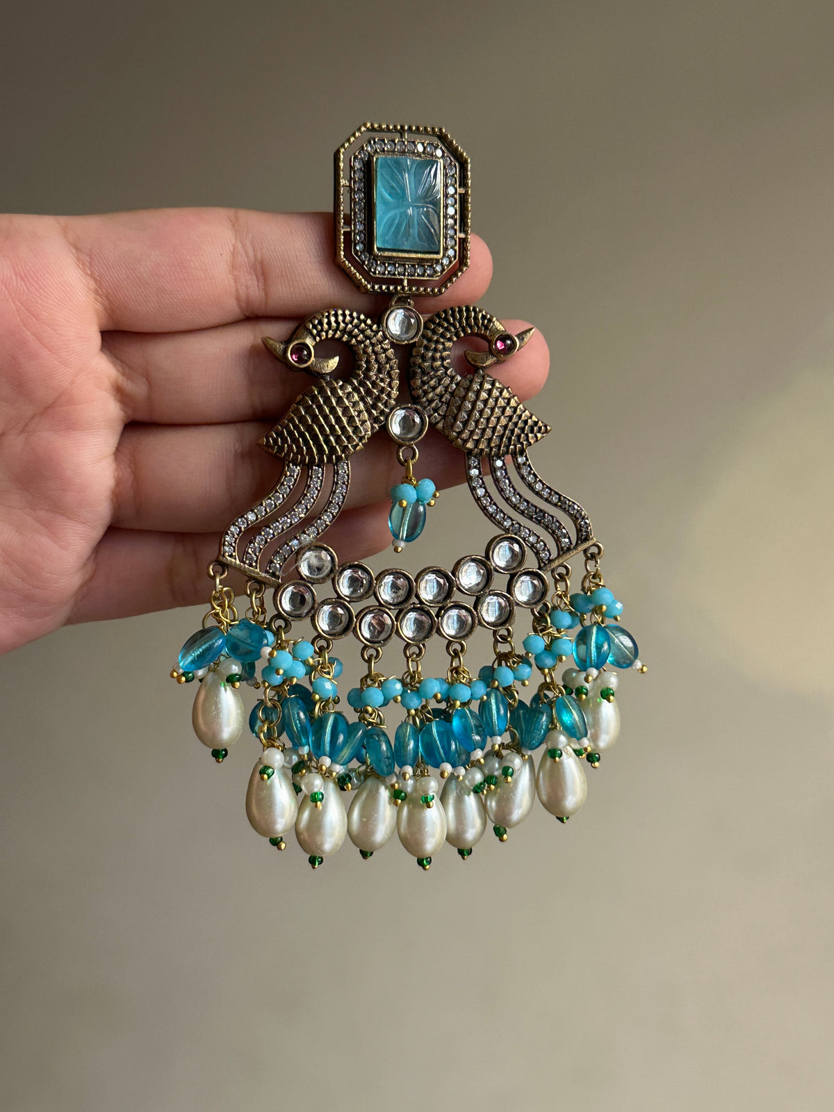 Peacock Chandelier Earrings