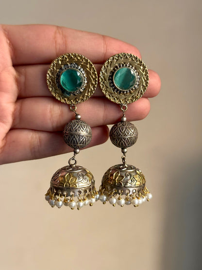 Round Dual Tone Jhumki