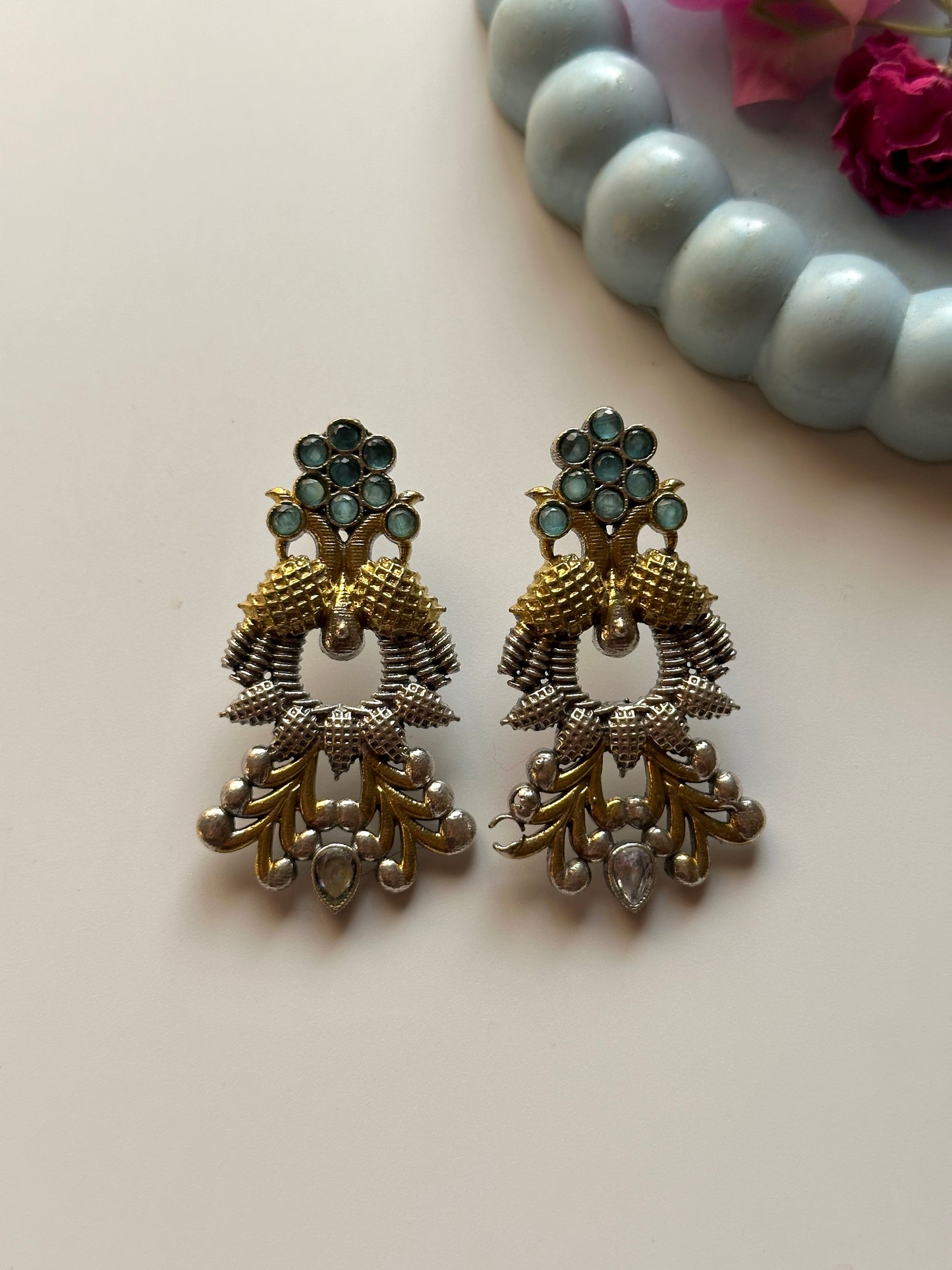 Peacock Dual Tone Studs