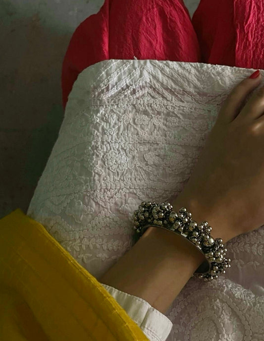 Beaded gajra bangle pair