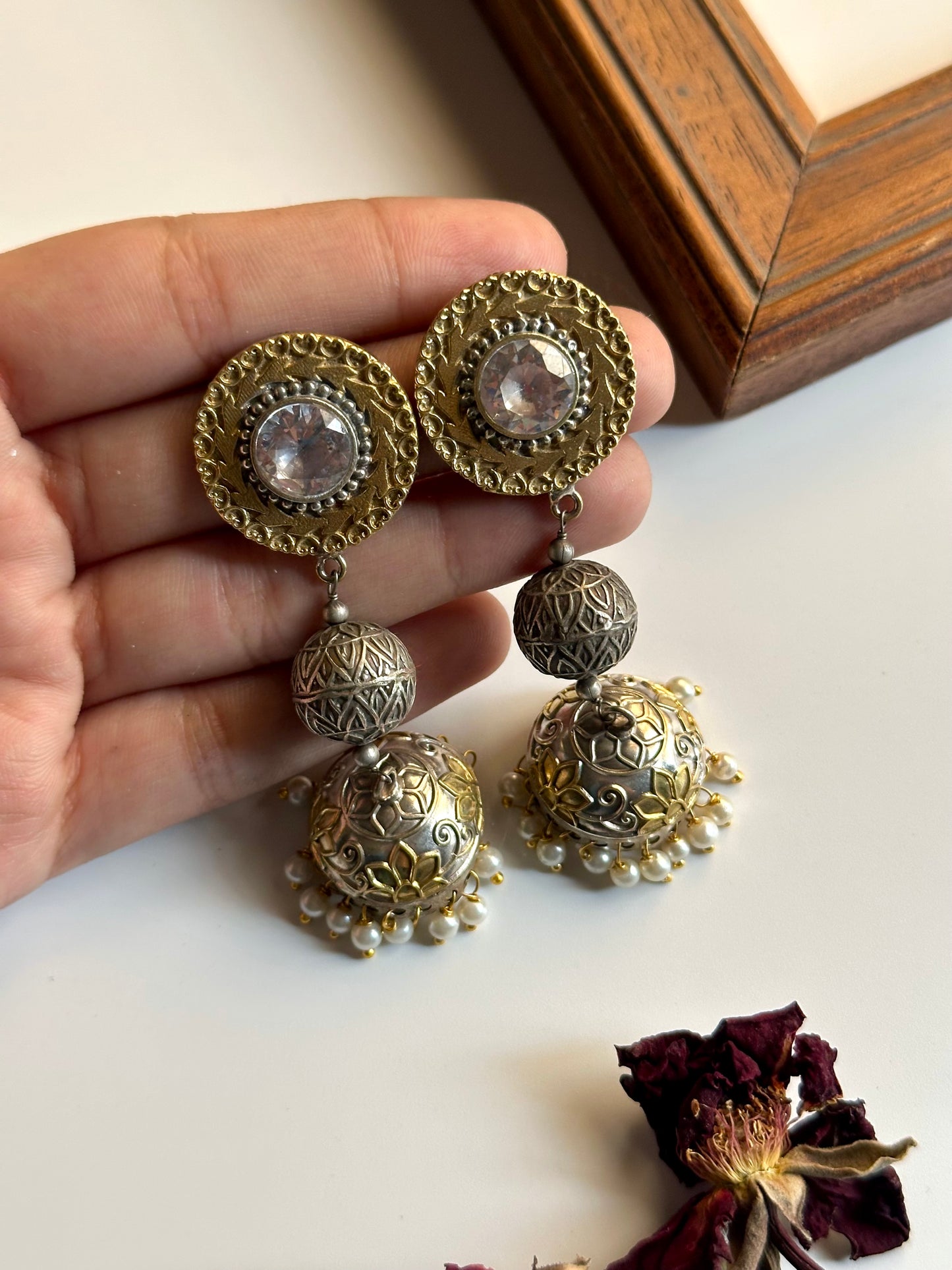 Round Dual Tone Jhumki