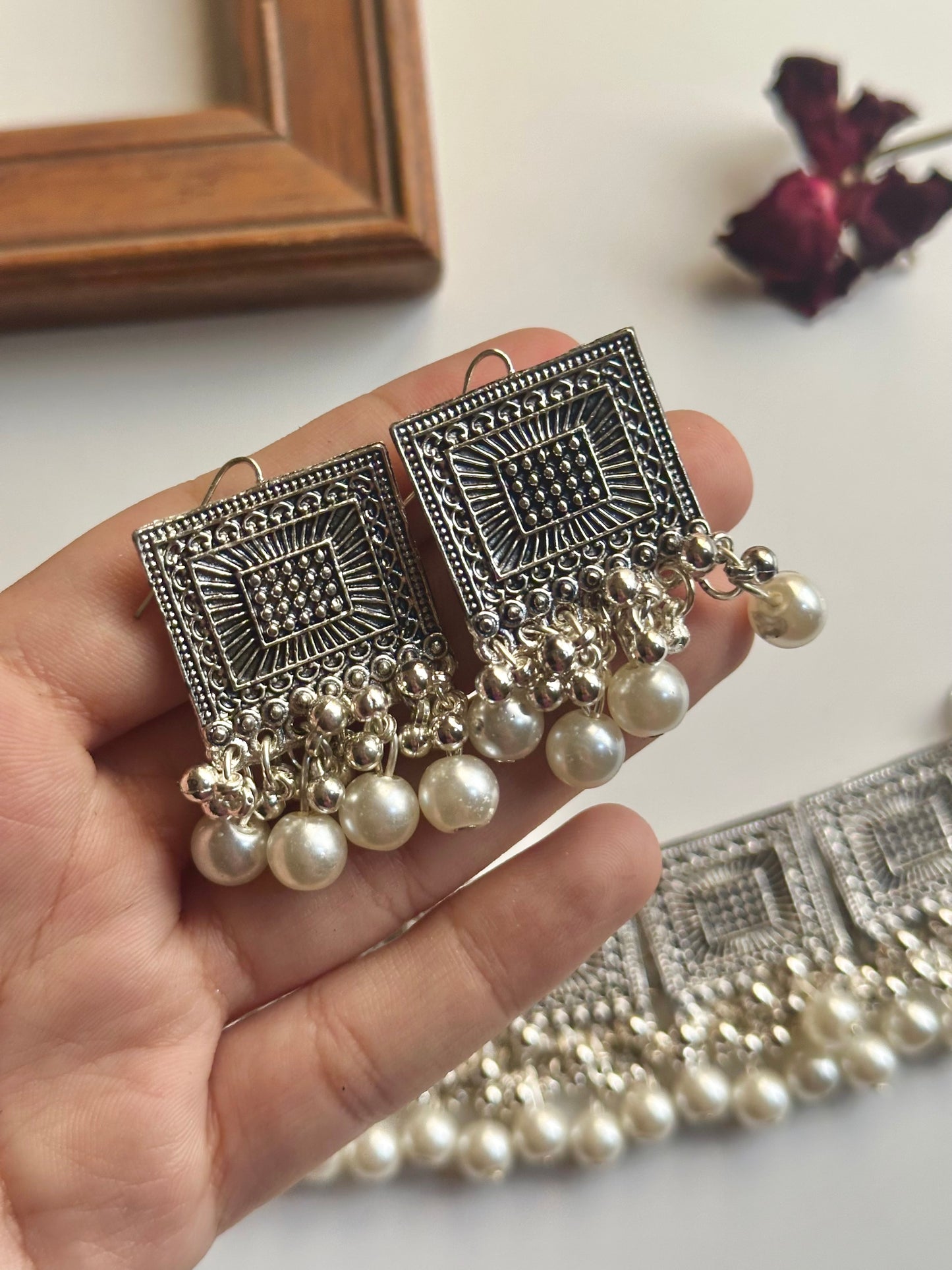 Square Pearl Choker Set