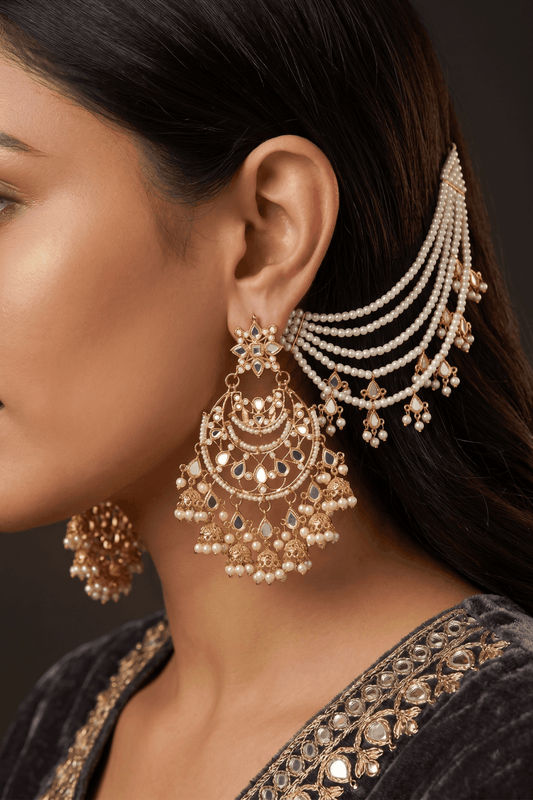 Kundan Chand Sahara Earrings