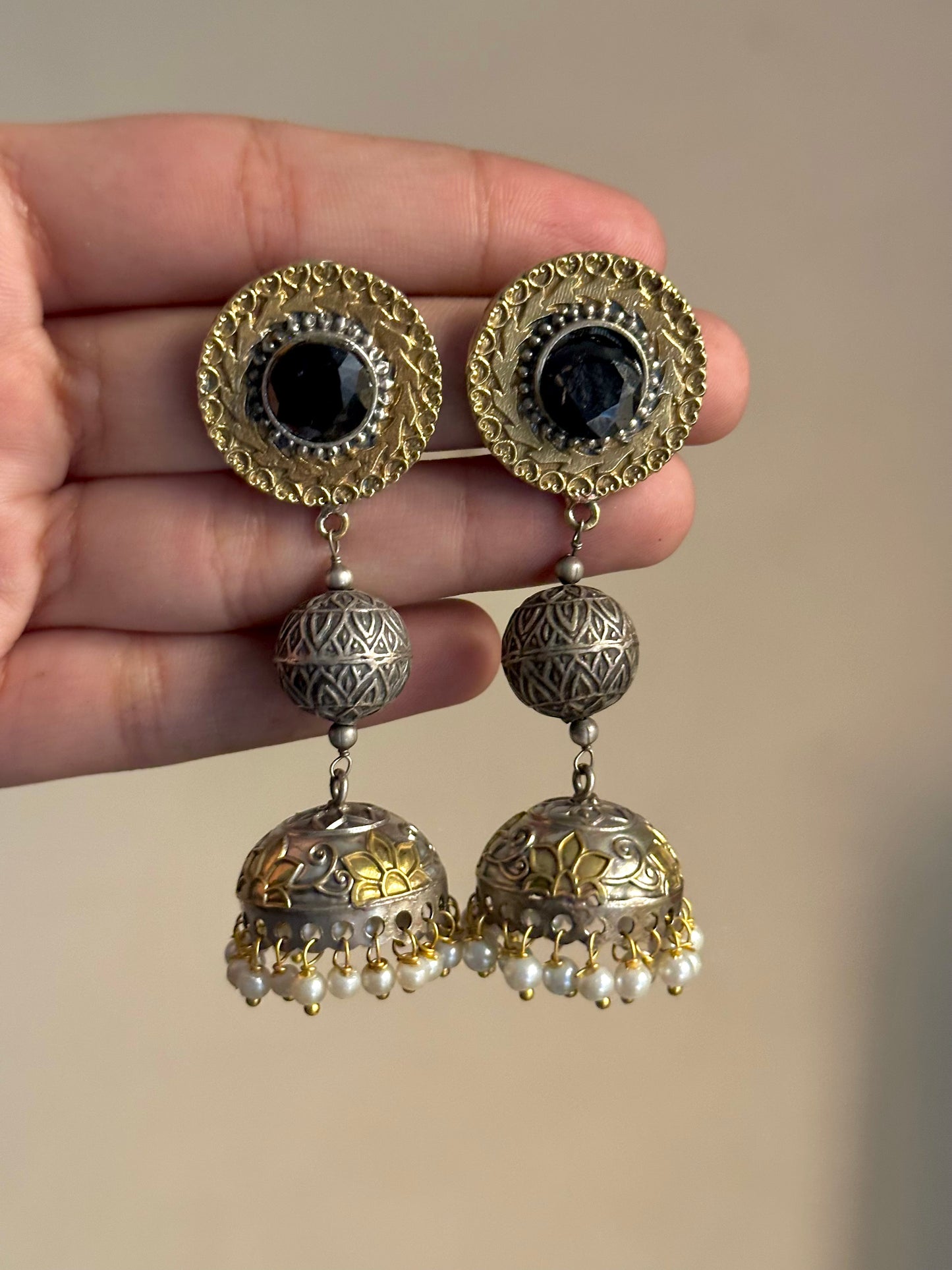 Round Dual Tone Jhumki