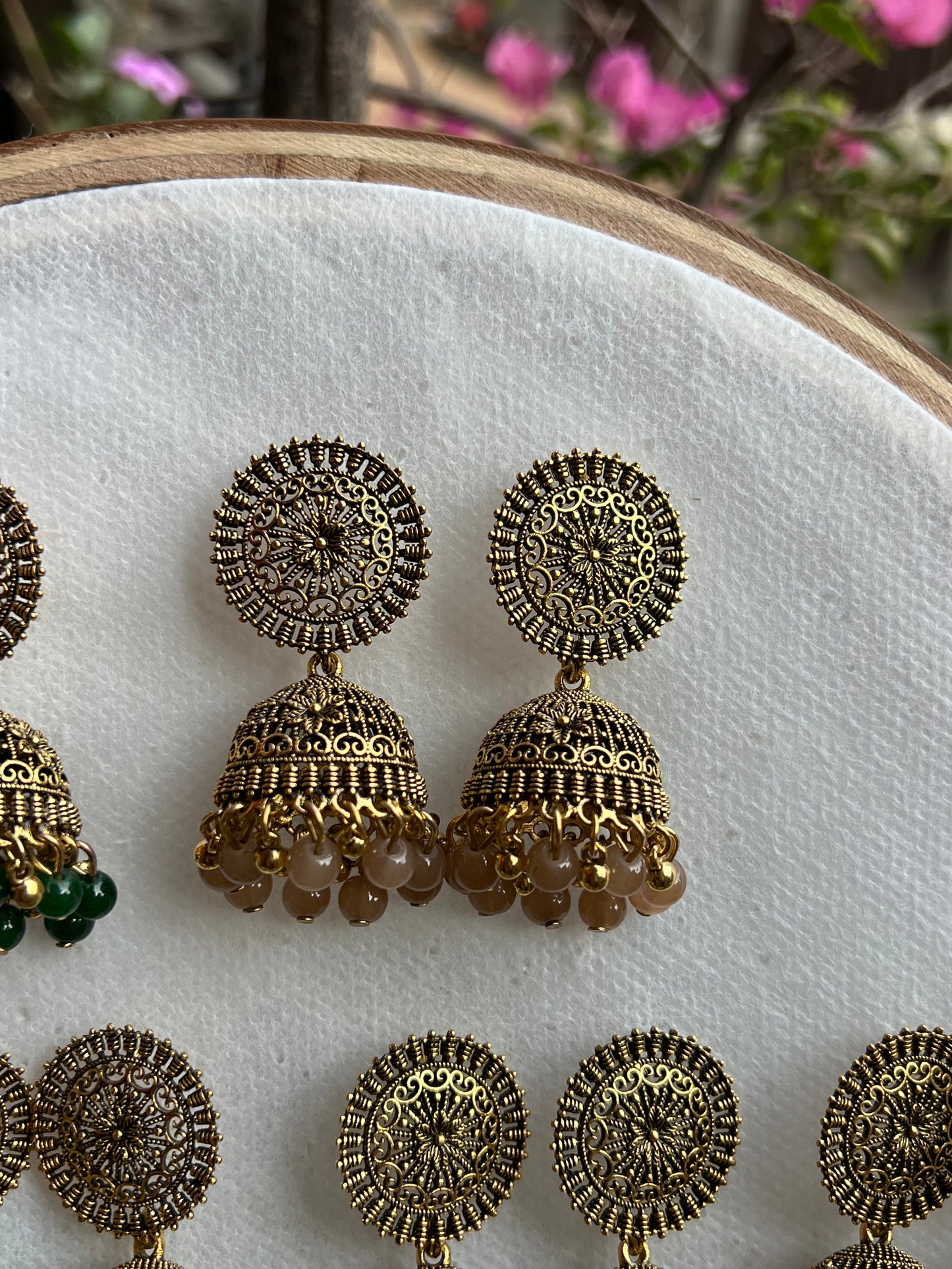 Round Golden Jhumki