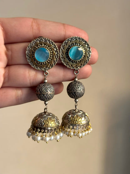 Round Dual Tone Jhumki