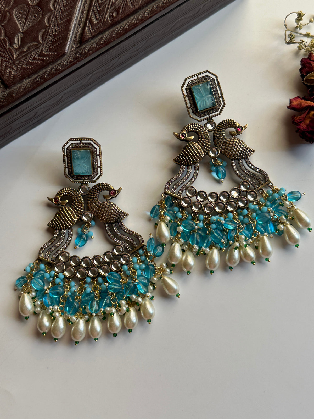 Peacock Chandelier Earrings