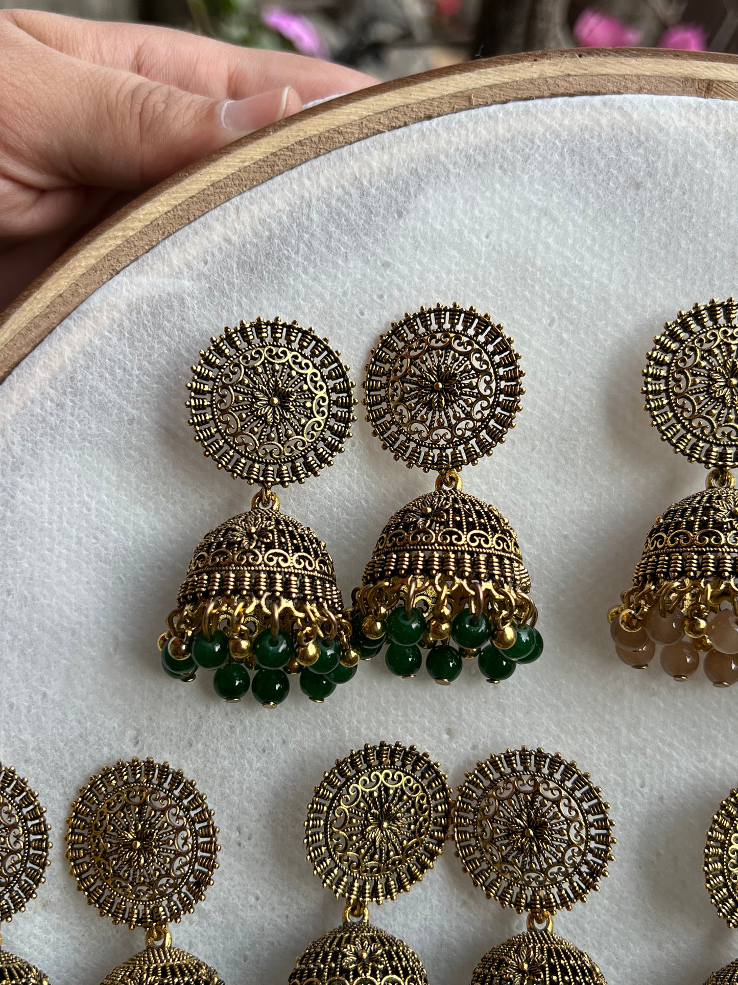 Round Golden Jhumki