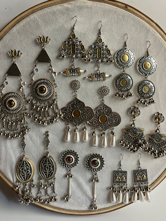 Dual Tone Light weight Earrings