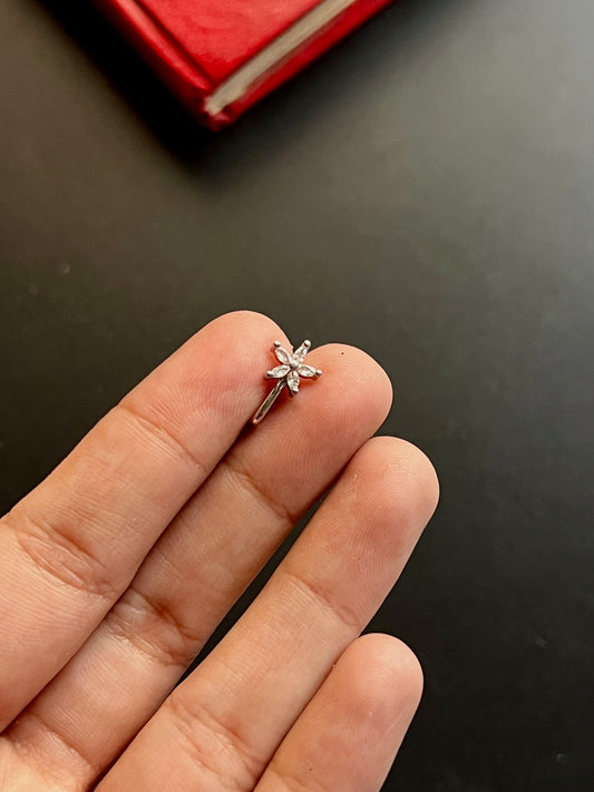 Silver Flower Nosering 2