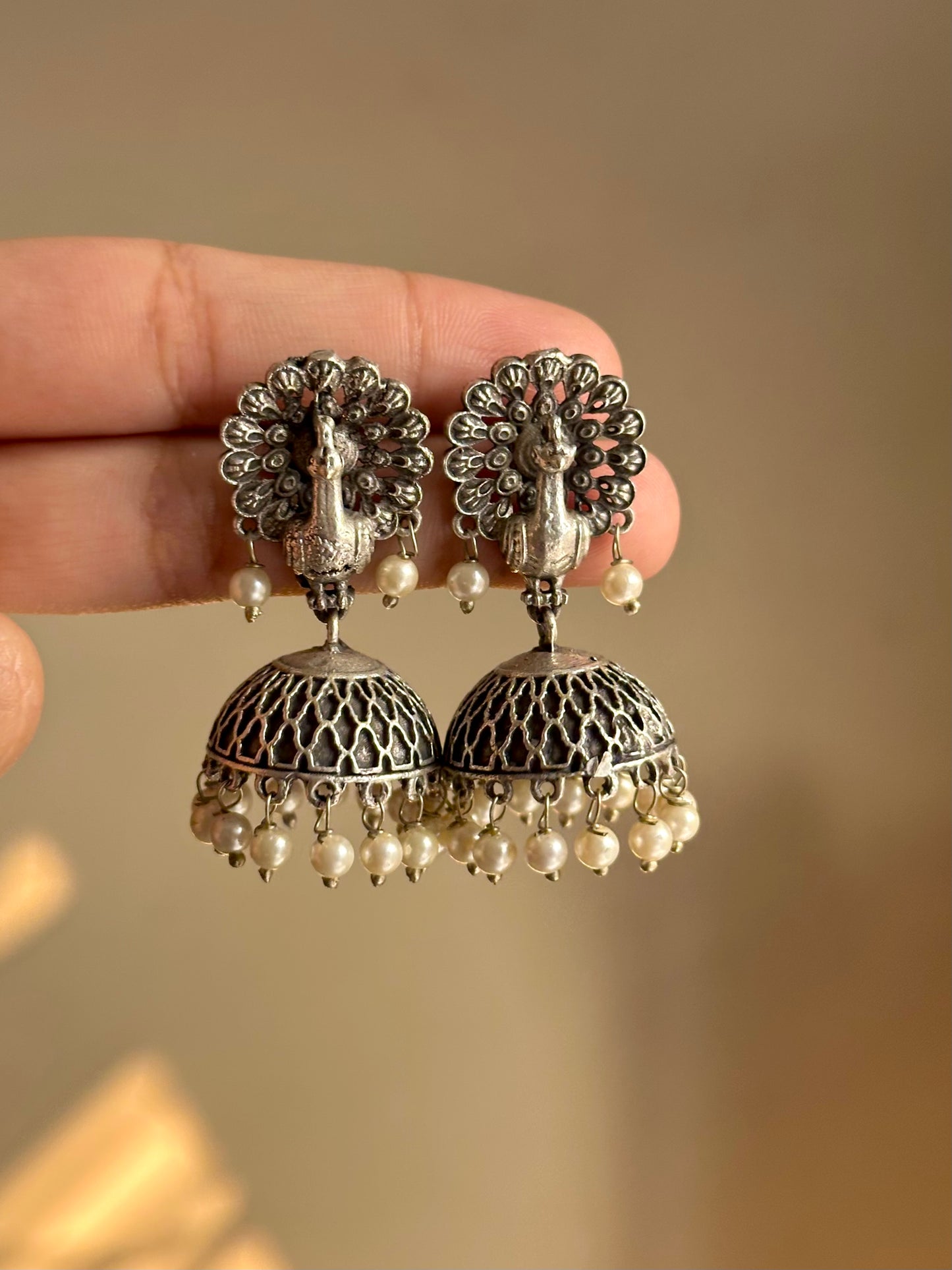 Peacock Brass Jhumki