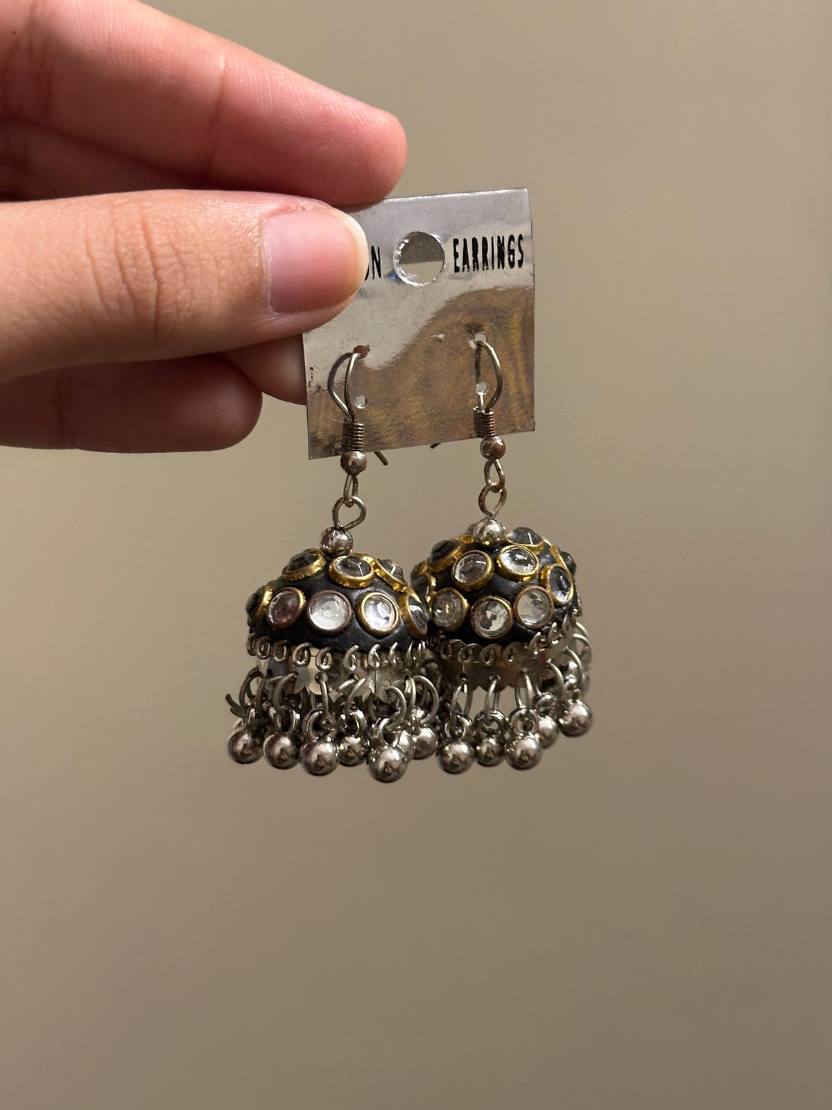 Round Kundan Mini Jhumki
