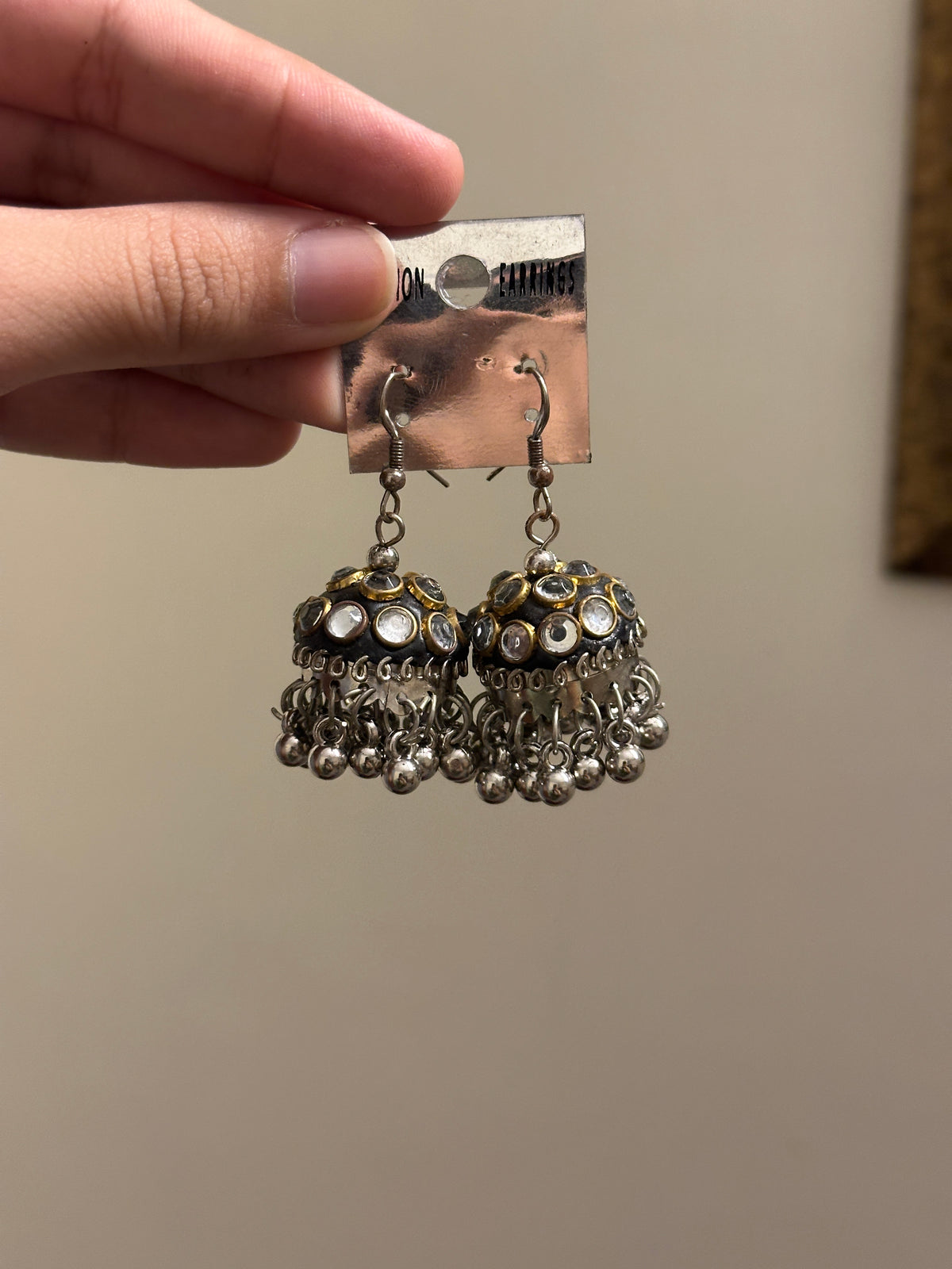 Round Kundan Mini Jhumki