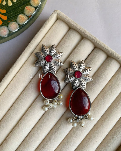 Flower stone drop Ear candy
