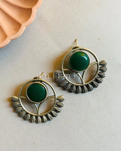Leaf Carved Circles ear candies