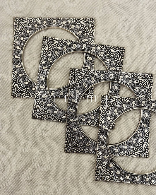 Intricate Carved Square Compressed Bangles