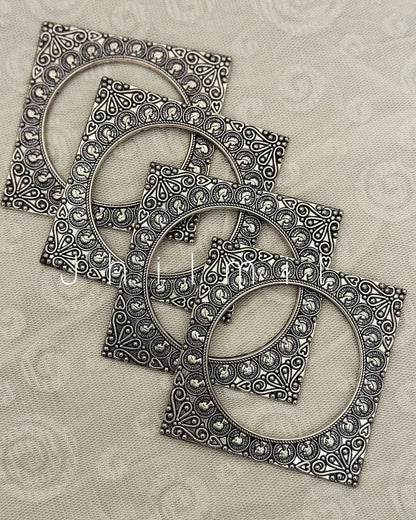 Intricate Carved Square Compressed Bangles