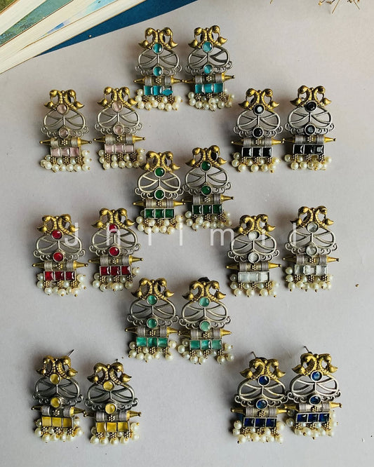 Elephant Motif Dual Toned Stud