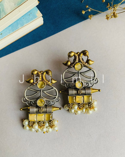 Elephant Motif Dual Toned Stud