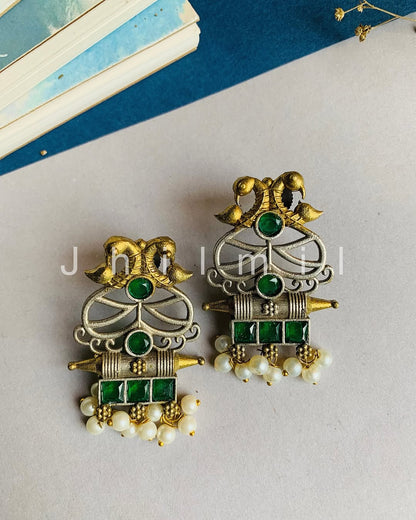 Elephant Motif Dual Toned Stud