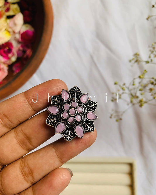 Premium Floral Stone Ring