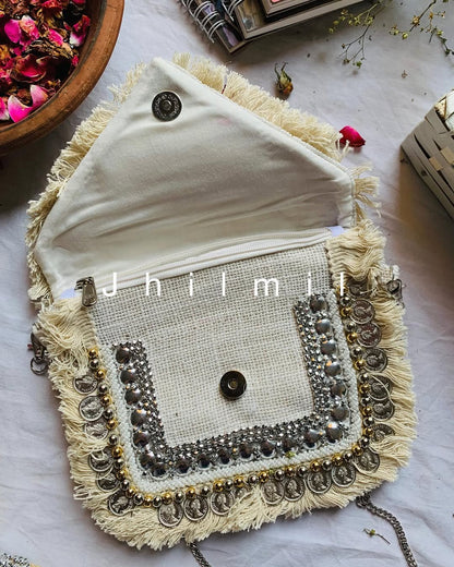 Boho handmade Jute bag/Clutch