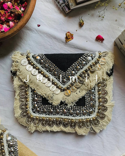 Boho handmade Jute bag/Clutch