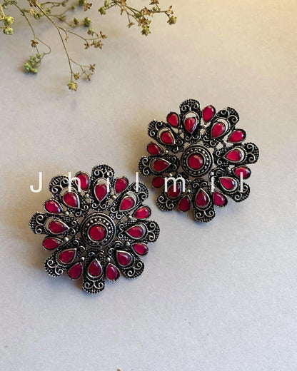 Stone studded Flower studs