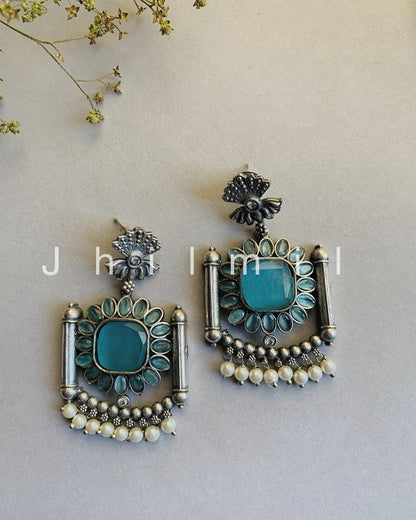 Lotus flower drop Earrings with pearls