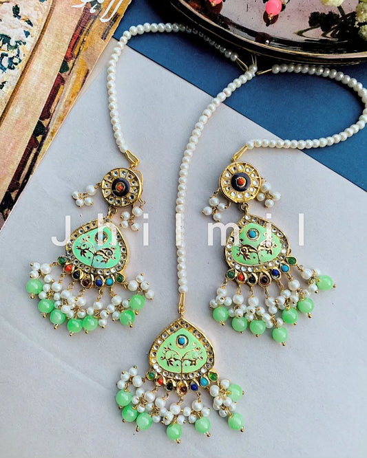 Jaipuri kundan meena Combo Set