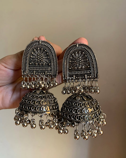Oxidized Jhumka Design 7