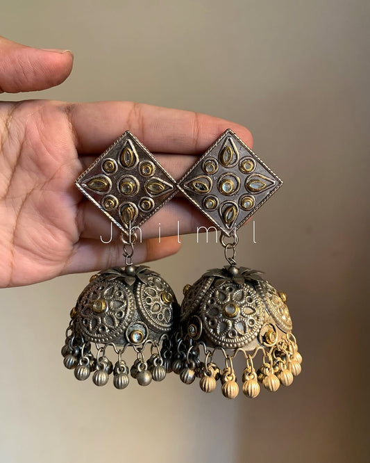 Oxidized Jhumka Design 16