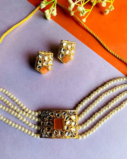 kundan stone studded chokar set