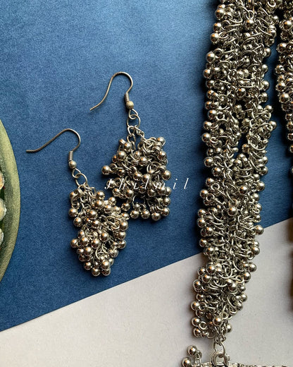 Square carved Mala set, Design-A