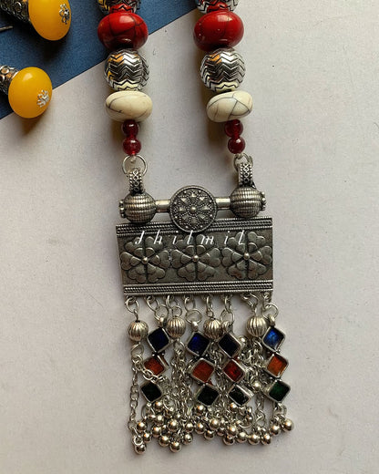 Multi beaded boho Mala Set